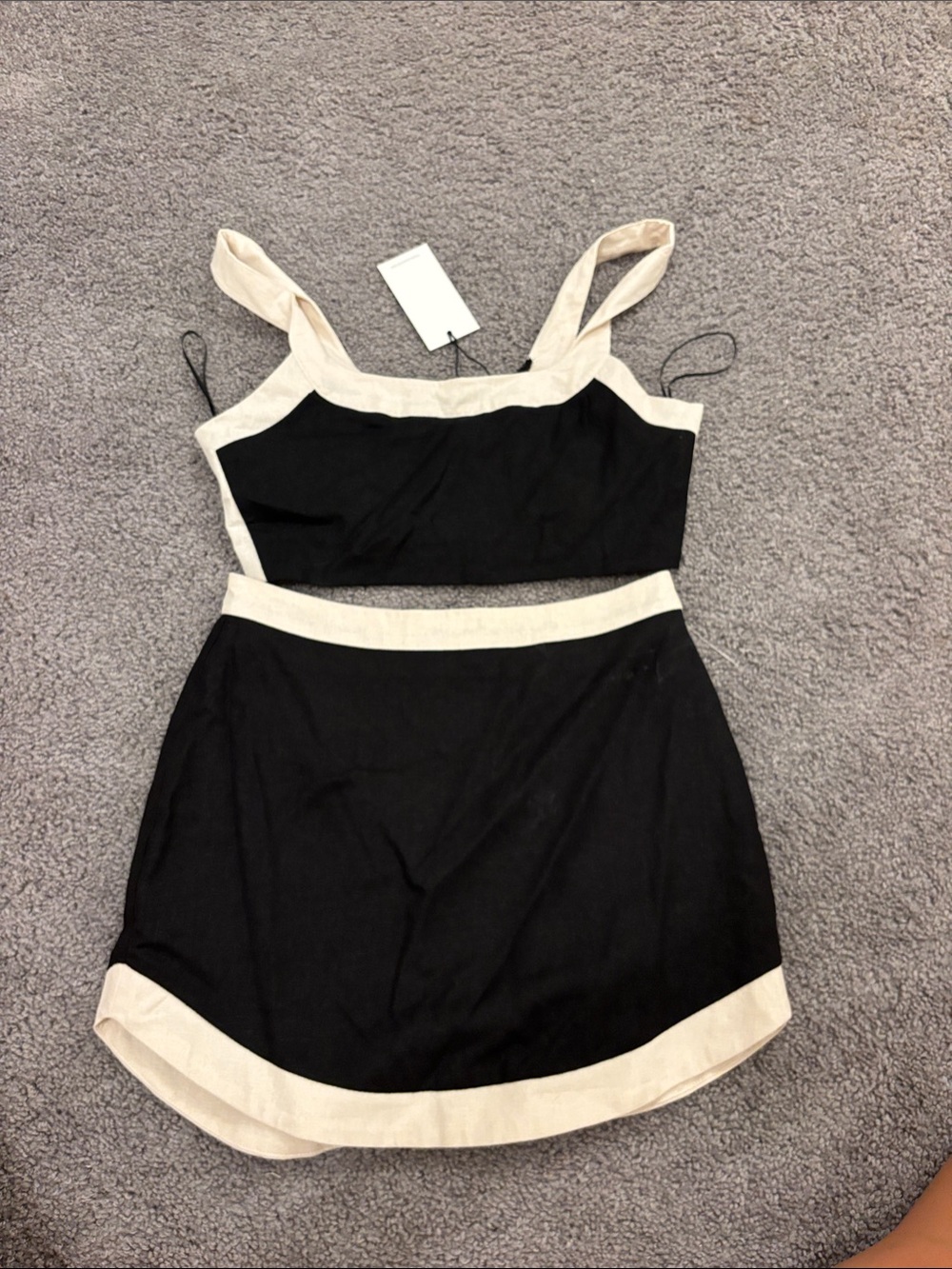 7 For All Mankind Black Set with Cream Trim